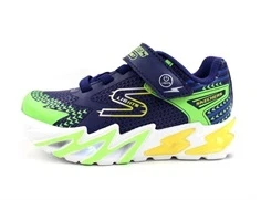 Skechers navy/multi flex glow sneaker med blink